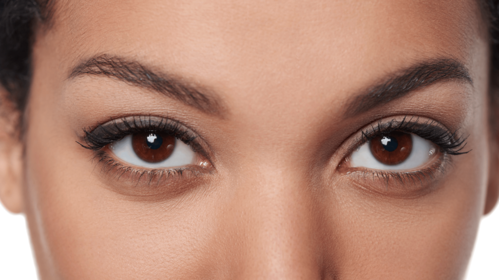 Closeup of a woman's eyes and face